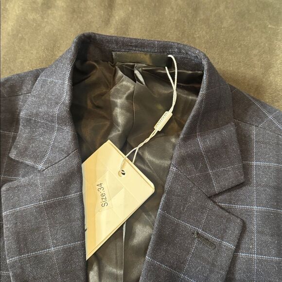 Men’s Plaid 3 Piece Suit One Button Closure Notched Lapel Jacket 34 Pants 32 NWT - Picture 13 of 14